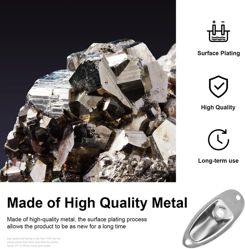 MAXCHEER Guitar Input Jack Socket Plate Output Loaded Boat Style 1/4 Inch with Screws for Fender Stratocaster Strat St Mono Electric Guitar for Electric Guitar Replacement Parts (Chrome) - Image 5